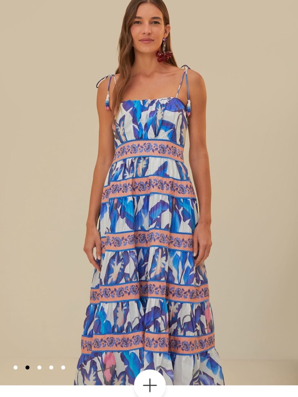 FARM Rio Blue Foliage Midi Dress